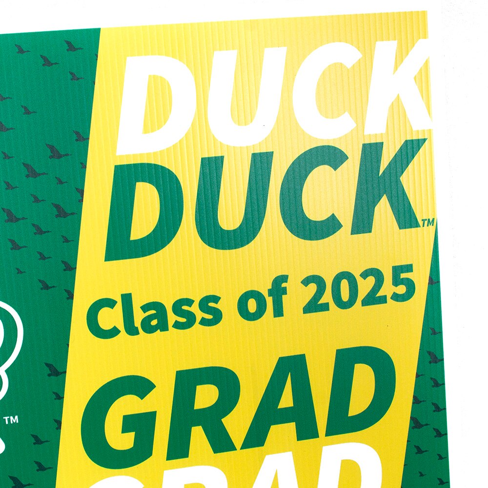 Ducks Spirit, Green, Garden & Patio, Plastic, Grad, Home & Auto, Corrugated, Class of 2025, Yard Sign, 932746